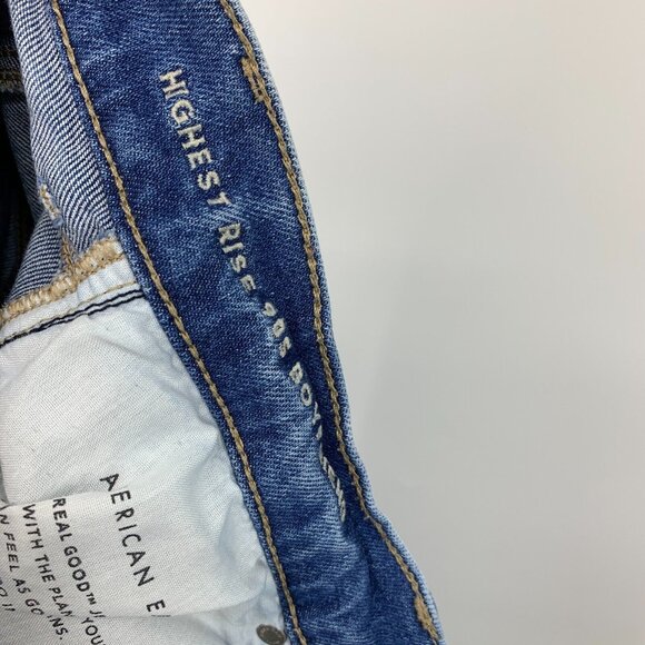 American Eagle Jeans Highest Rise 90s Boyfriend Distressed Rip - Picture 7 of 14